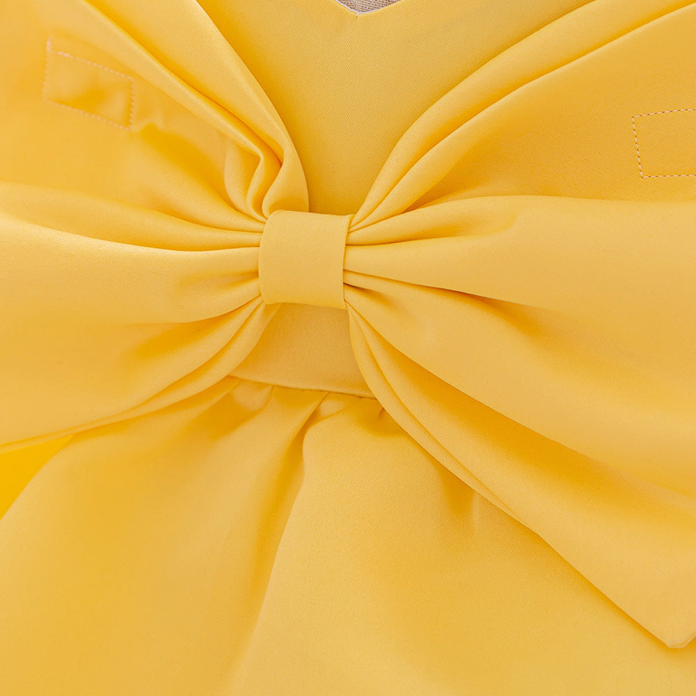 Puffy Bowknot Ball Gown Dress for Babies – Sweetheart Neck Princess Outfit
