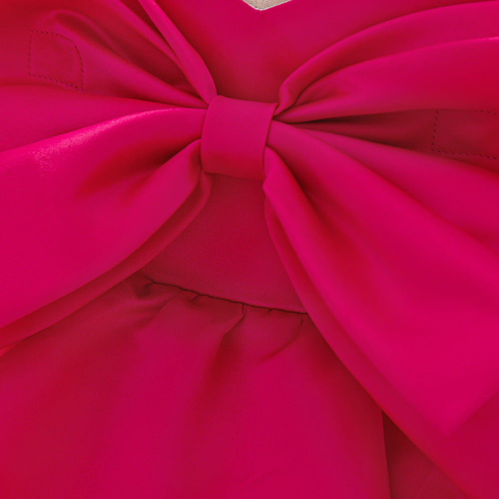 Puffy Bowknot Ball Gown Dress for Babies – Sweetheart Neck Princess Outfit