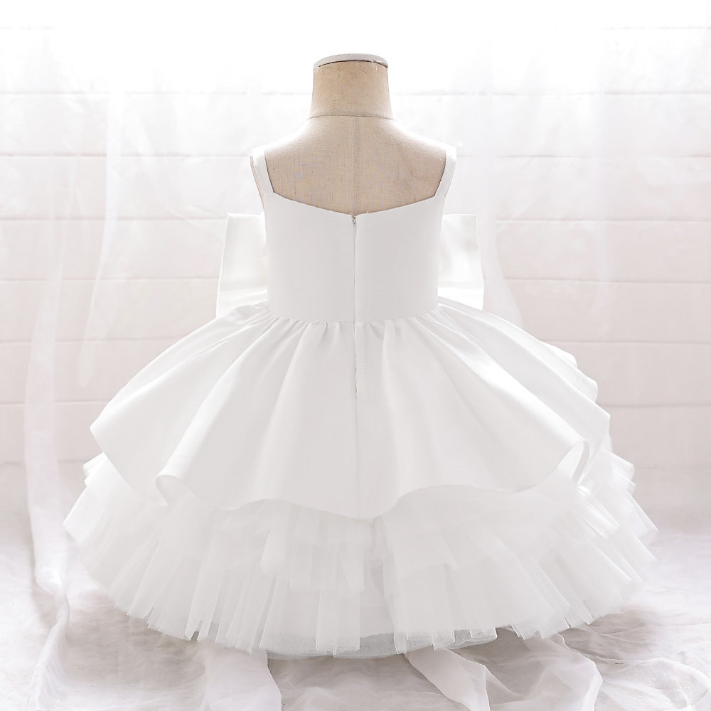 Puffy Bowknot Ball Gown Dress for Babies – Sweetheart Neck Princess Outfit