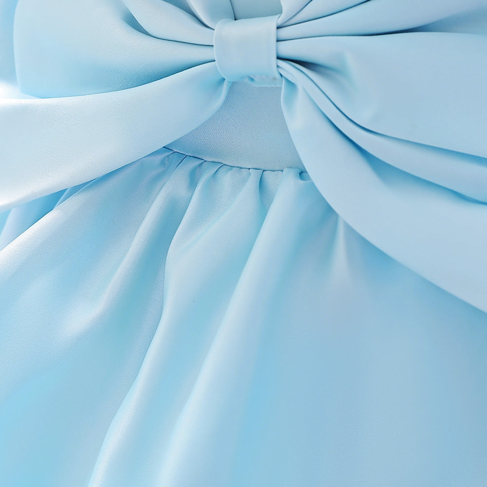Puffy Bowknot Ball Gown Dress for Babies – Sweetheart Neck Princess Outfit