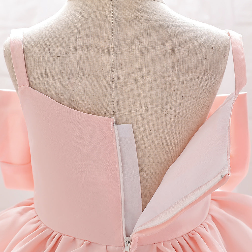 Puffy Bowknot Ball Gown Dress for Babies – Sweetheart Neck Princess Outfit