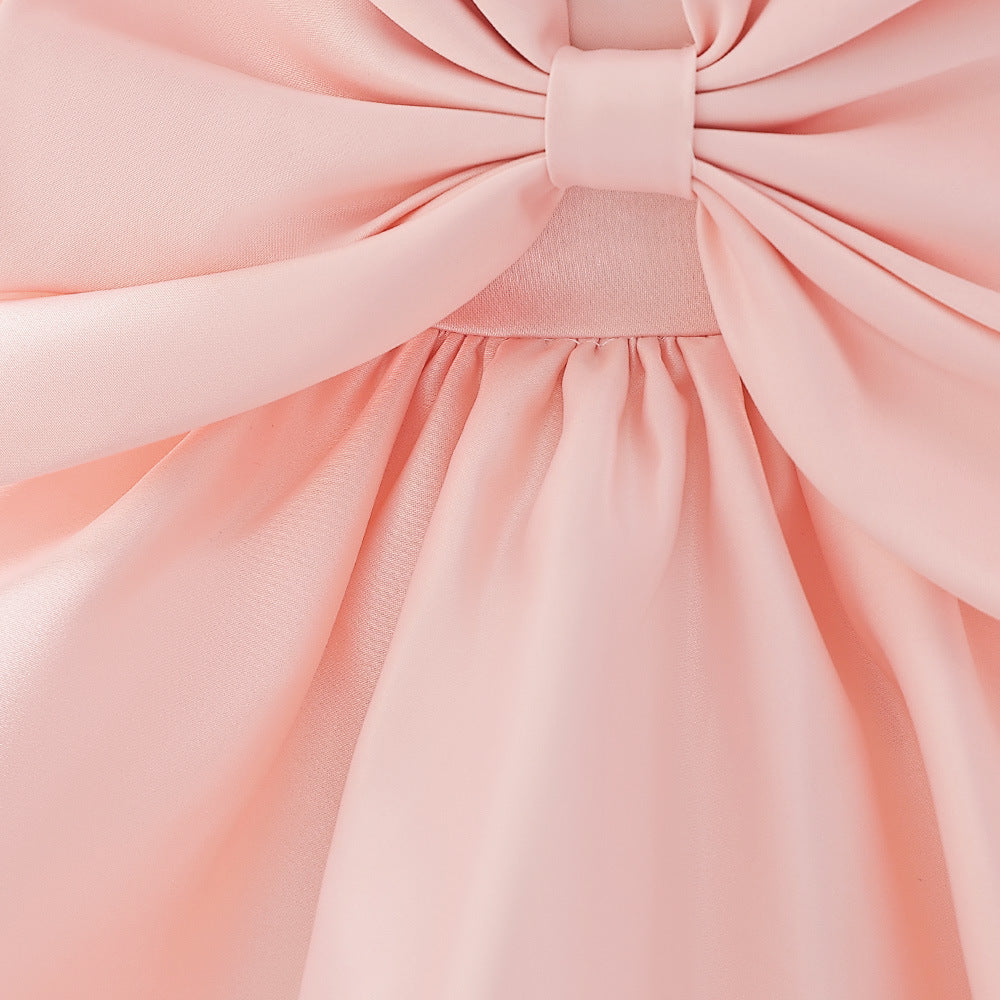 Puffy Bowknot Ball Gown Dress for Babies – Sweetheart Neck Princess Outfit