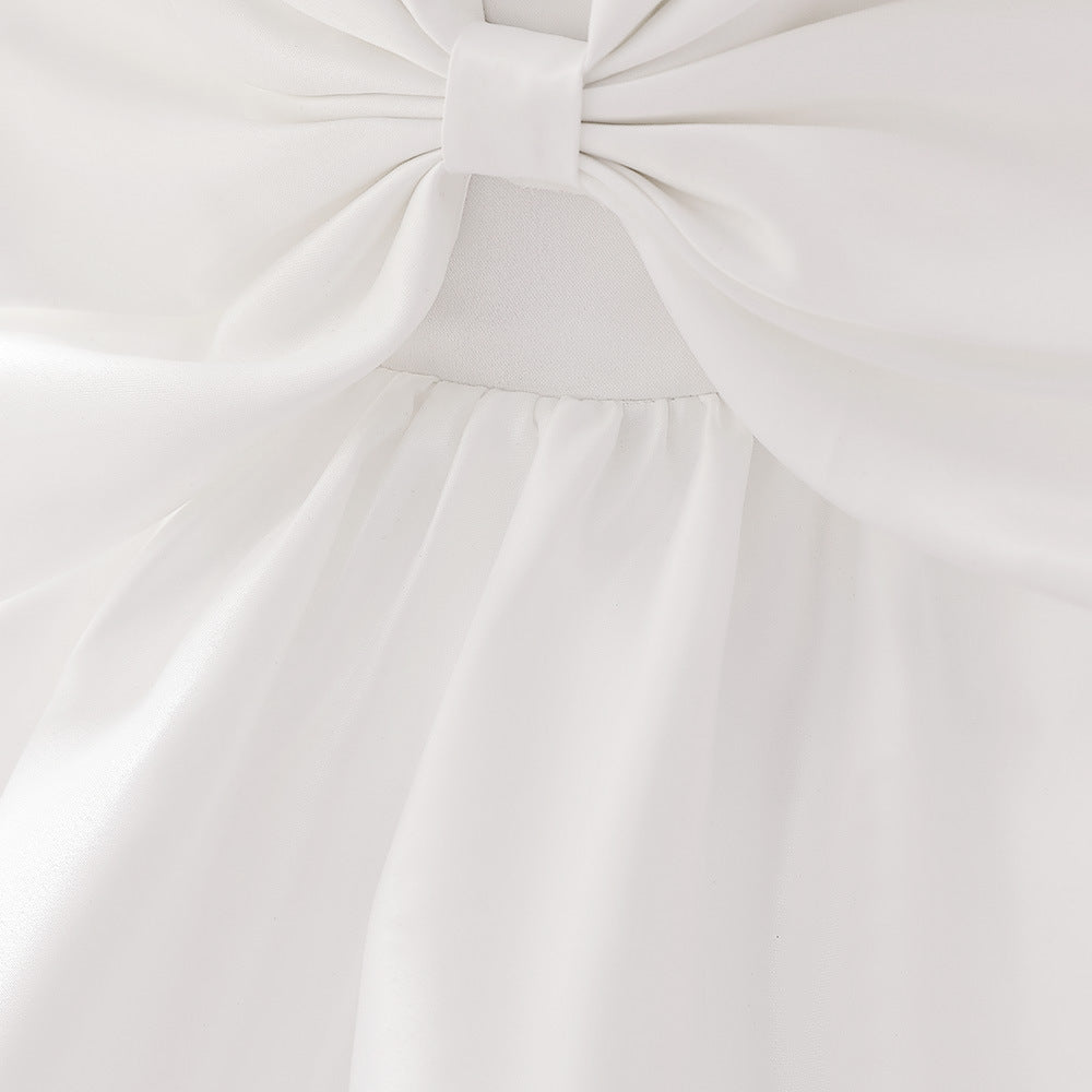 Puffy Bowknot Ball Gown Dress for Babies – Sweetheart Neck Princess Outfit