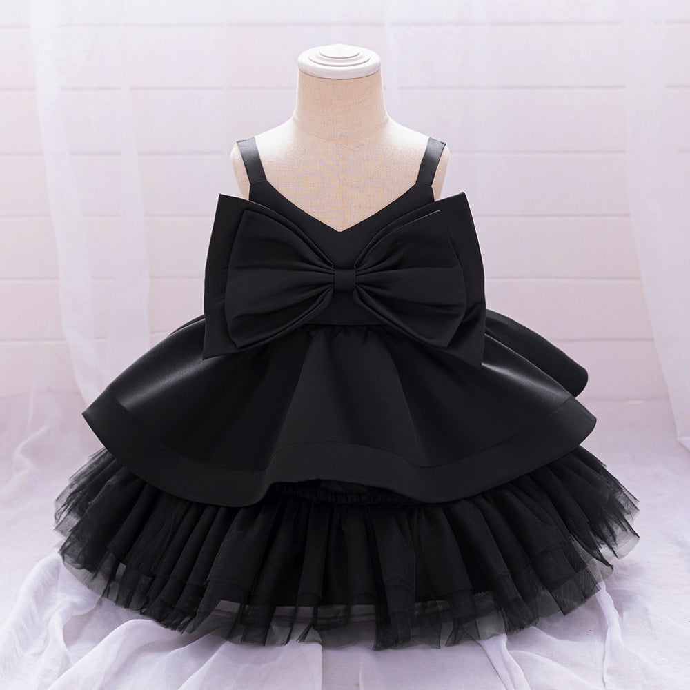 Puffy Bowknot Ball Gown Dress for Babies – Sweetheart Neck Princess Outfit