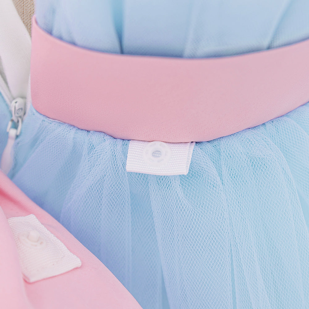 Sweetheart Neck A-Line Tulle Princess Dress for Girls | Tiered Skirt & Bowknot