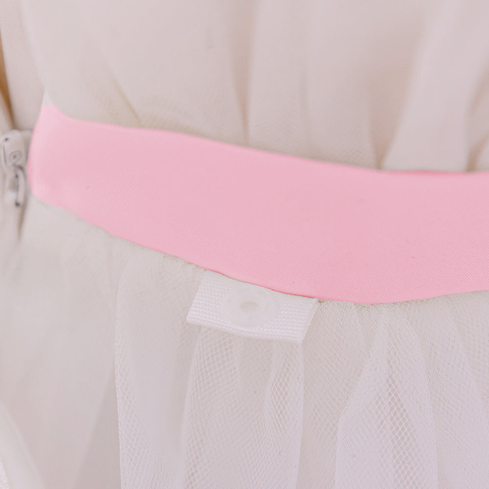 Sweetheart Neck A-Line Tulle Princess Dress for Girls | Tiered Skirt & Bowknot