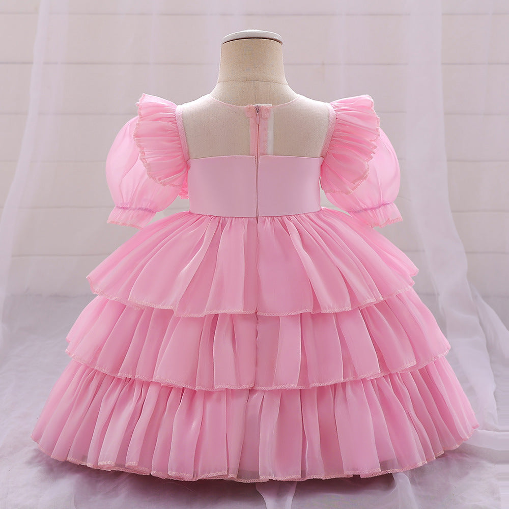 Cute Tiered Tulle Bowknot Princess Dress for Baby Girls | Party & Flower Girl Outfit