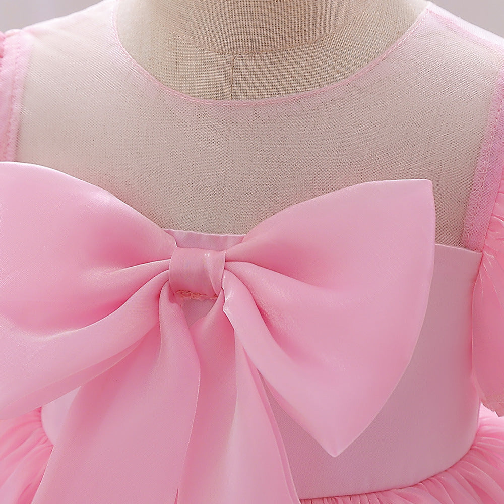 Cute Tiered Tulle Bowknot Princess Dress for Baby Girls | Party & Flower Girl Outfit