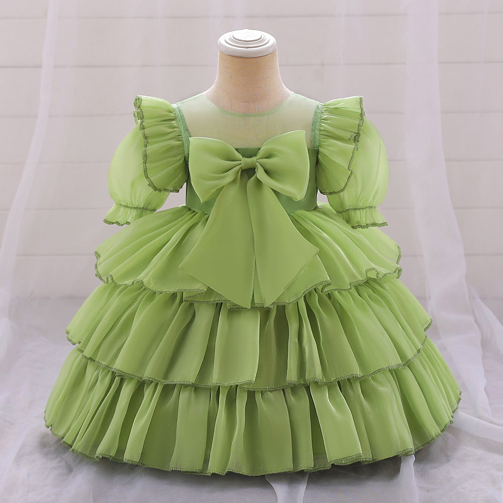 Cute Tiered Tulle Bowknot Princess Dress for Baby Girls | Party & Flower Girl Outfit