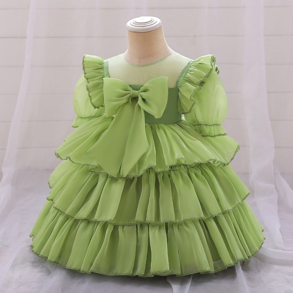 Cute Tiered Tulle Bowknot Princess Dress for Baby Girls | Party & Flower Girl Outfit