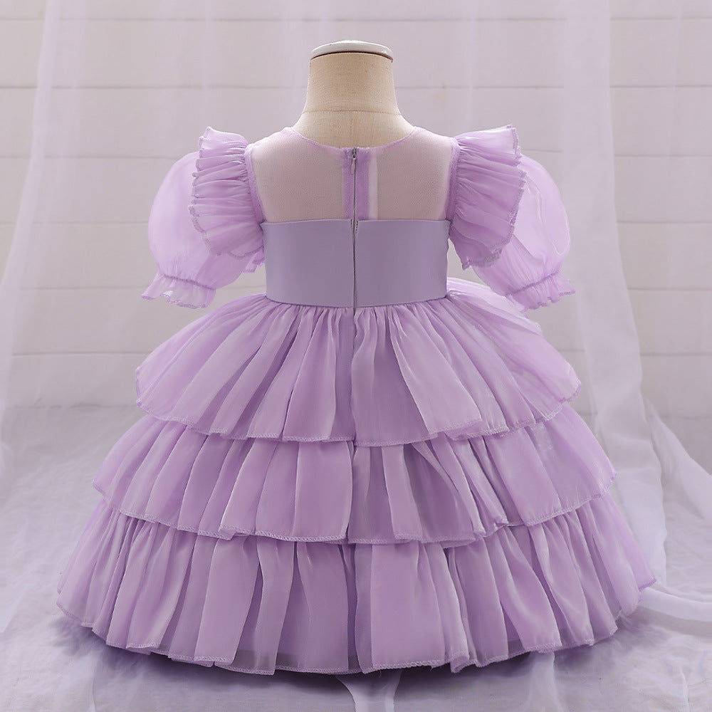 Cute Tiered Tulle Bowknot Princess Dress for Baby Girls | Party & Flower Girl Outfit