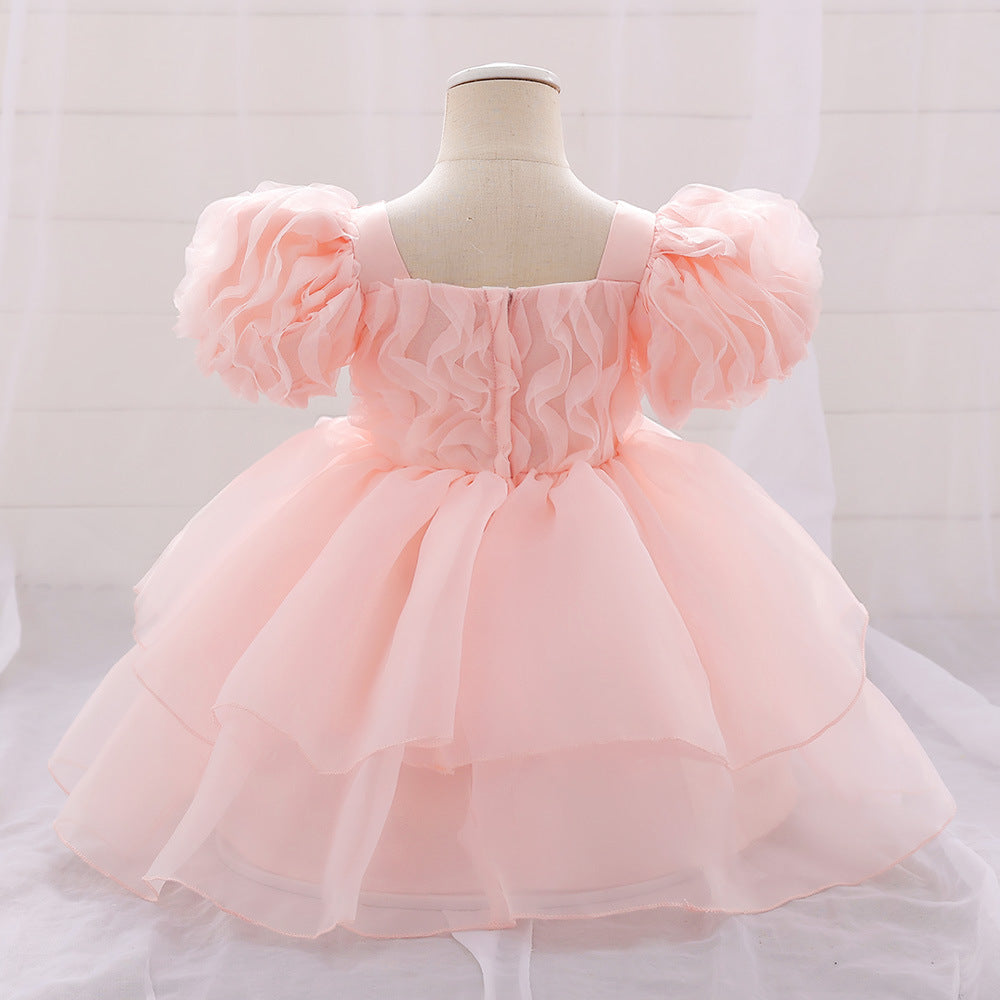 Toddler Fairy Princess Tulle Dress Puff Sleeves | Party & Wedding Outfit