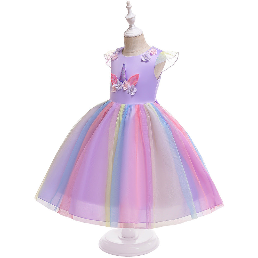 Unicorn Tulle Ball Gown Dress for Girls | Cute Puffy Princess Dress