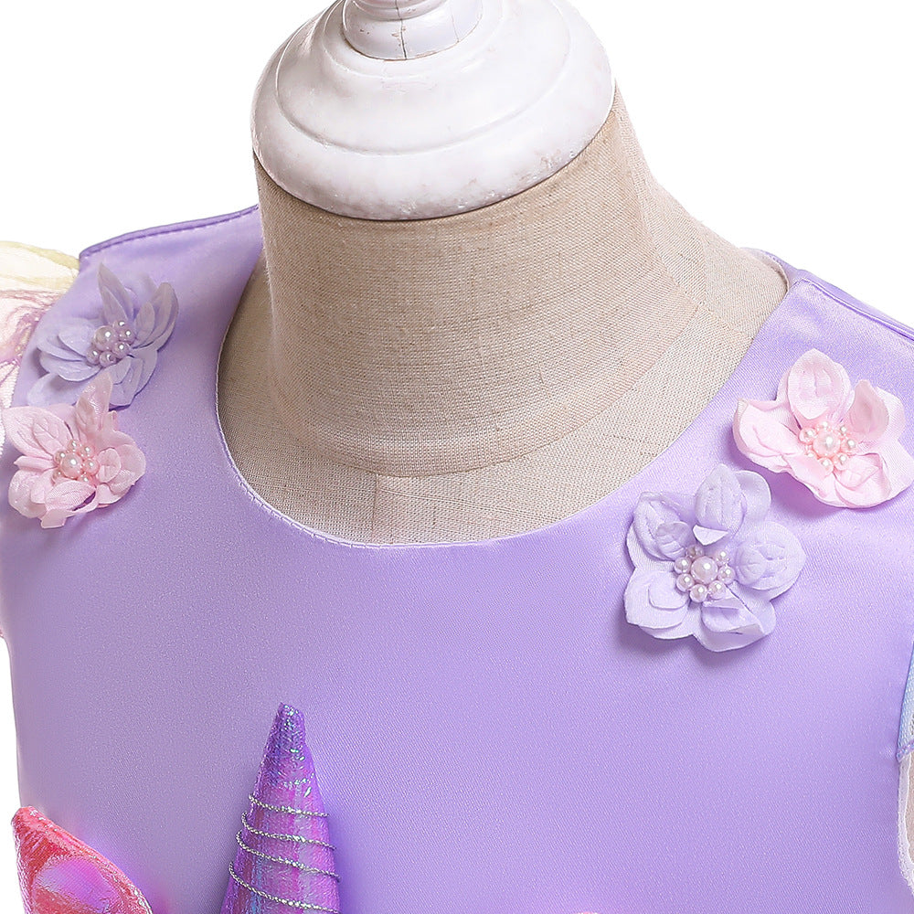 Unicorn Tulle Ball Gown Dress for Girls | Cute Puffy Princess Dress