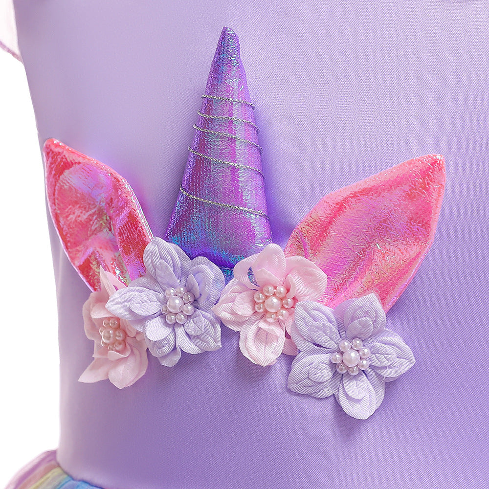 Unicorn Tulle Ball Gown Dress for Girls | Cute Puffy Princess Dress