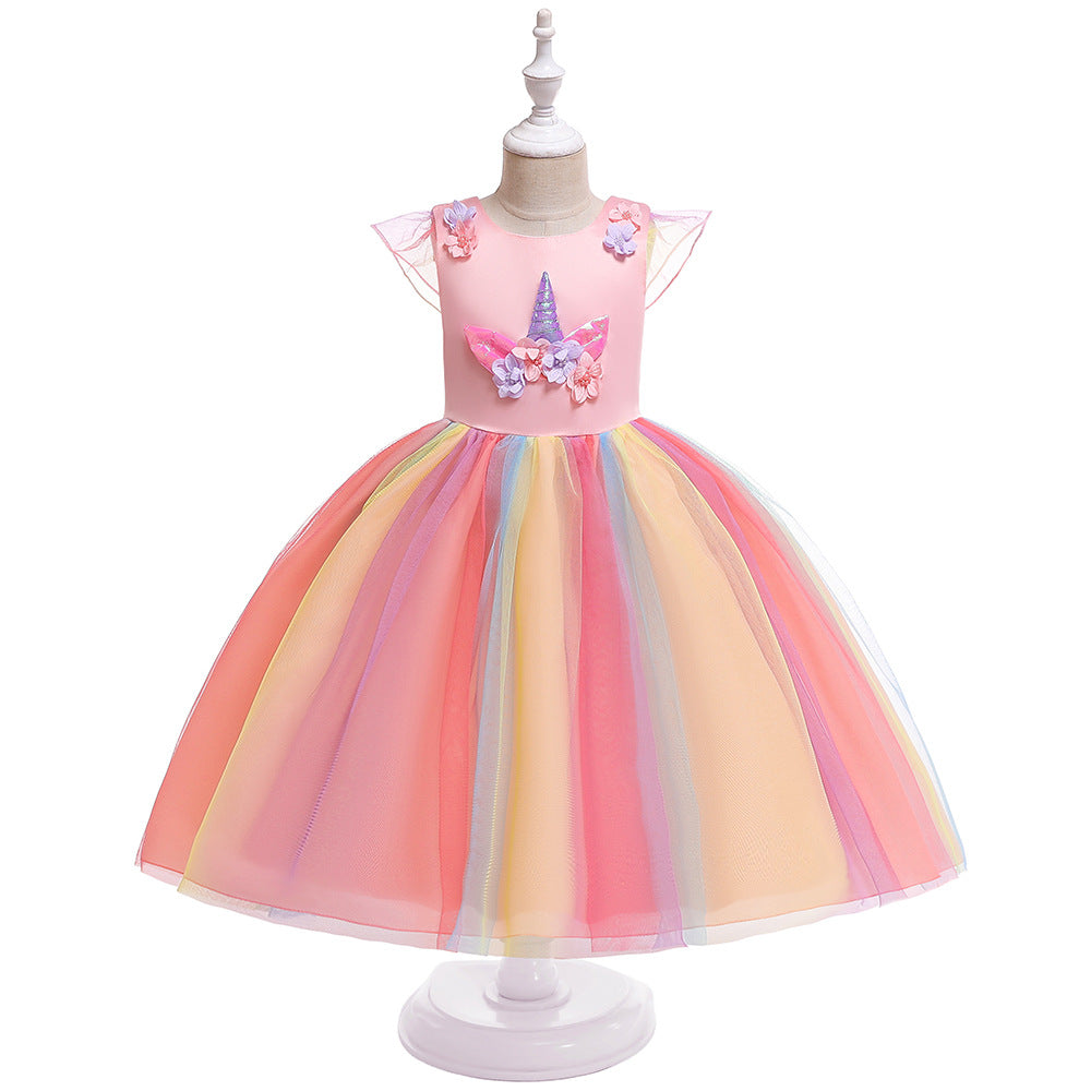 Unicorn Tulle Ball Gown Dress for Girls | Cute Puffy Princess Dress