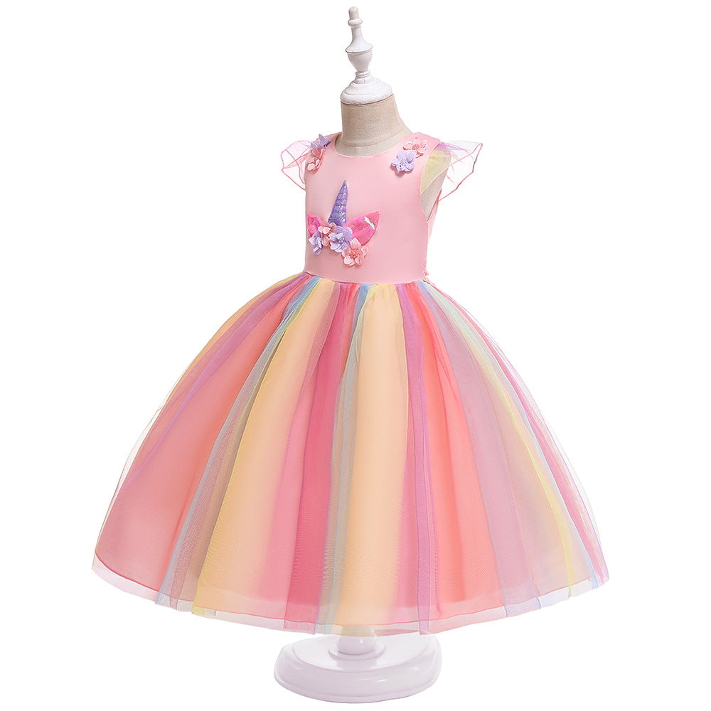 Unicorn Tulle Ball Gown Dress for Girls | Cute Puffy Princess Dress