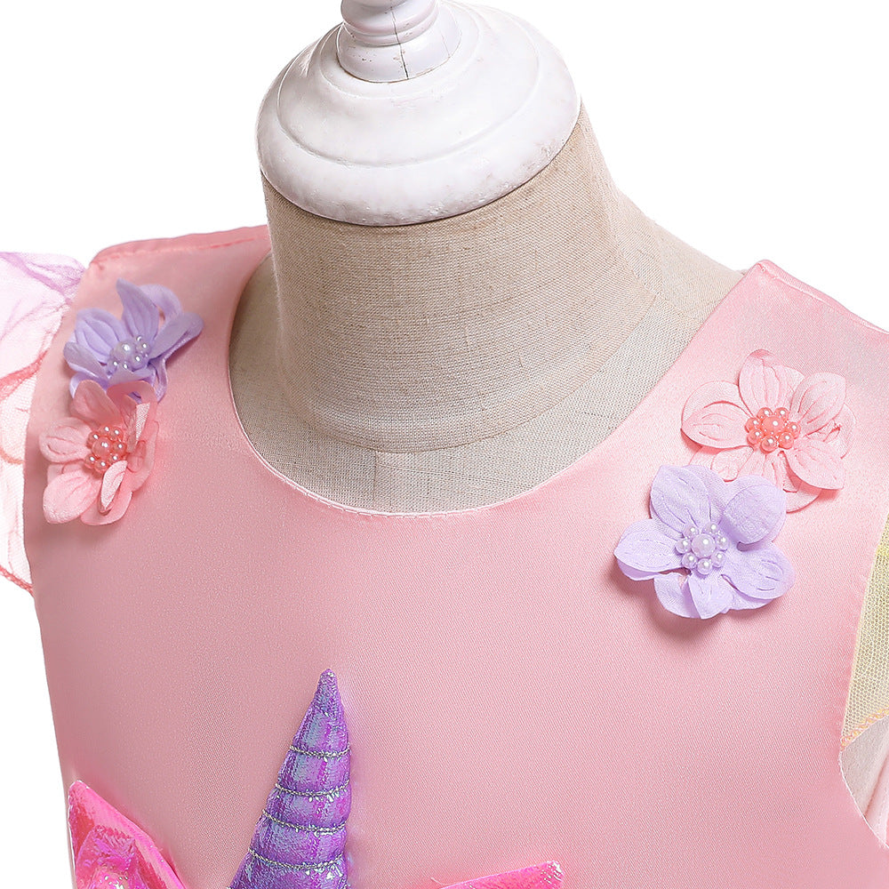 Unicorn Tulle Ball Gown Dress for Girls | Cute Puffy Princess Dress