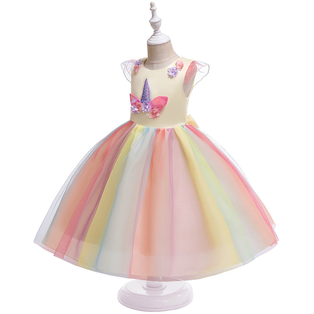 Unicorn Tulle Ball Gown Dress for Girls | Cute Puffy Princess Dress