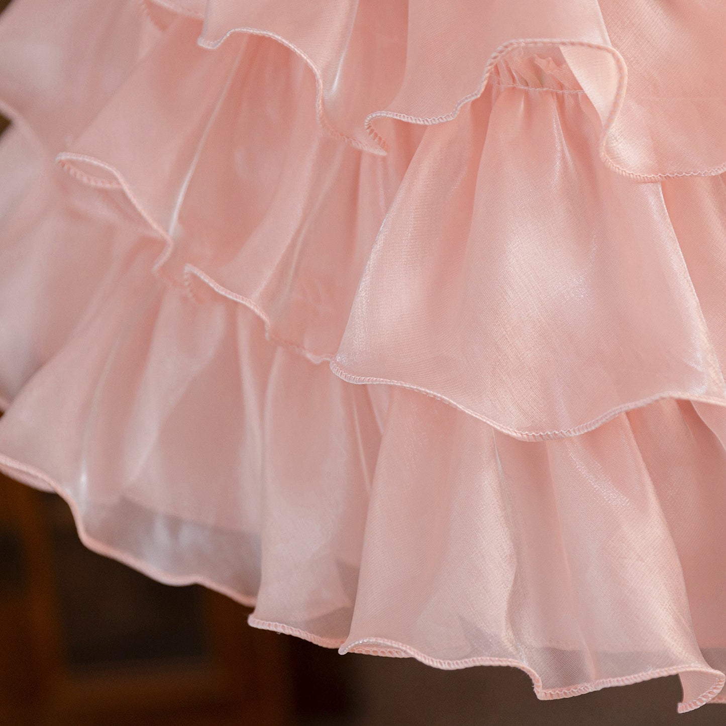 White A-Line Sequin Flower Girl Dress | Tiered Princess Dress for Kids 3-10Y