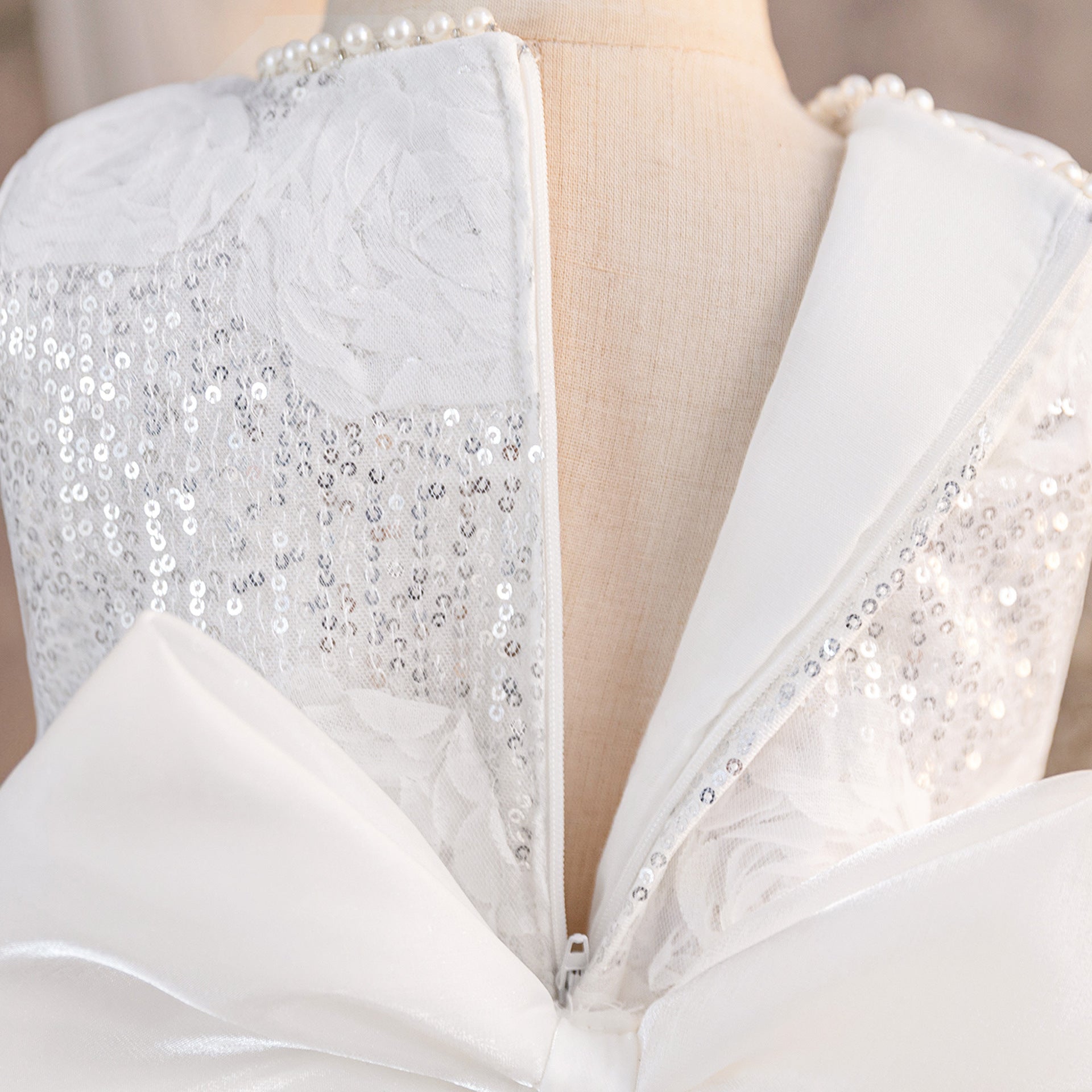 Frocklet White A-Line Sequin Flower Girl Dress | Tiered Princess Dress for Kids 3-10Y 4