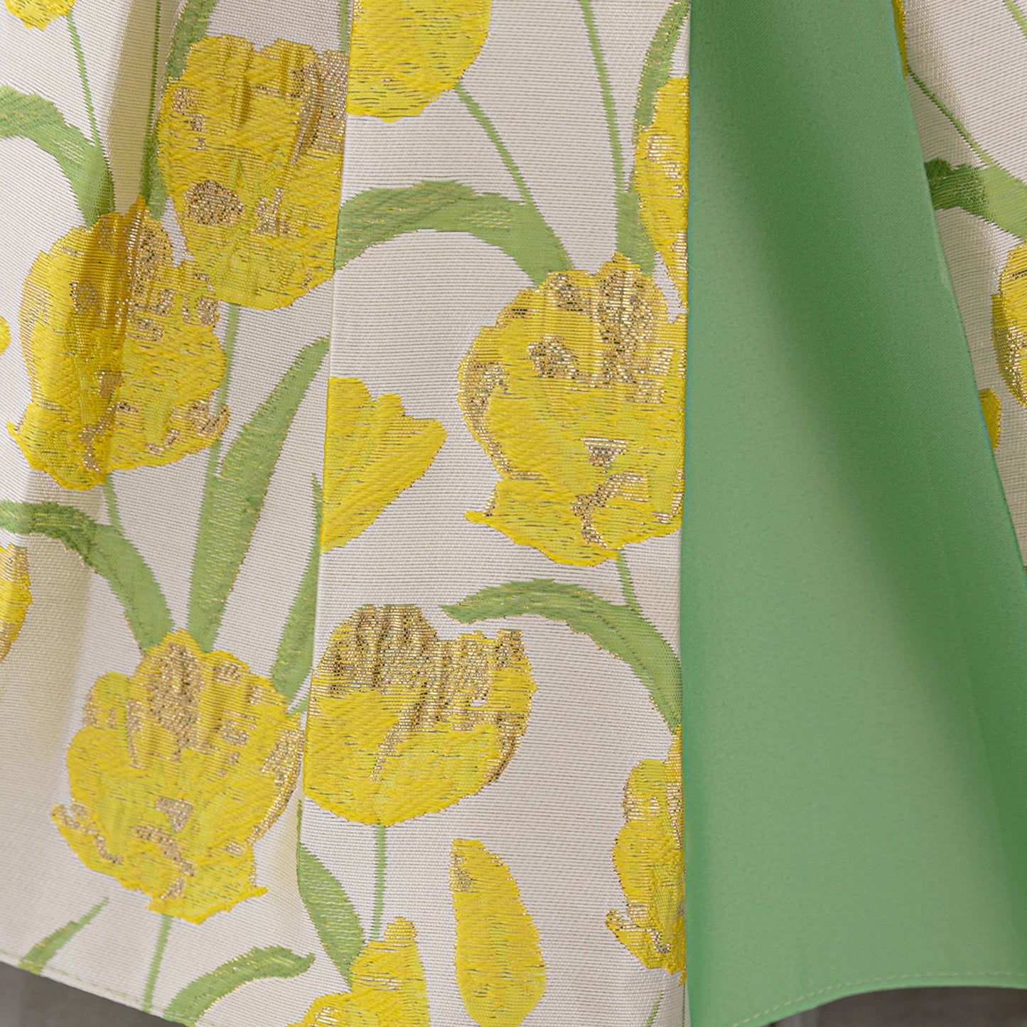 Yellow Floral Baby Ball Gown Dress with Flutter Sleeves for Parties & Celebrations