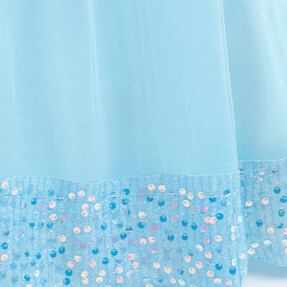 Frocklet Girls Maxi Princess Dress with 3D Flowers & Sequins – Long Sleeve A-Line Gown 50