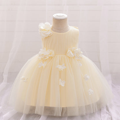 Frocklet 3D Floral Tulle Princess Dress for Toddlers – Puffy Ball Gown for Parties & Weddings 10