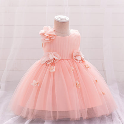 Frocklet 3D Floral Tulle Princess Dress for Toddlers – Puffy Ball Gown for Parties & Weddings 18