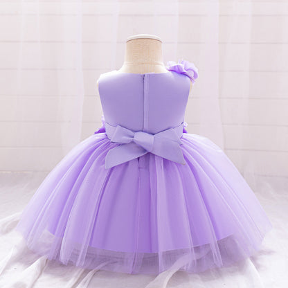 Frocklet 3D Floral Tulle Princess Dress for Toddlers – Puffy Ball Gown for Parties & Weddings 3