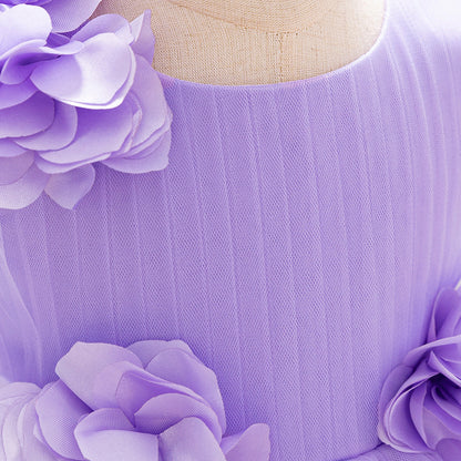 Frocklet 3D Floral Tulle Princess Dress for Toddlers – Puffy Ball Gown for Parties & Weddings 5