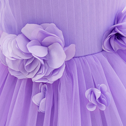Frocklet 3D Floral Tulle Princess Dress for Toddlers – Puffy Ball Gown for Parties & Weddings 6