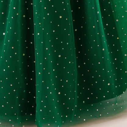 Frocklet Girls Glitter Tulle Maxi Dress - Sequin Flower Girl Party Gown with Bow 14