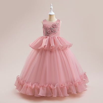 Frocklet Cute A-Line Princess Maxi Dress for Girls | Sequins & Tulle Tiered Skirt 11