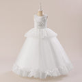 A-Line Princess Maxi Dress for Girls with Sequin Tiered Skirt