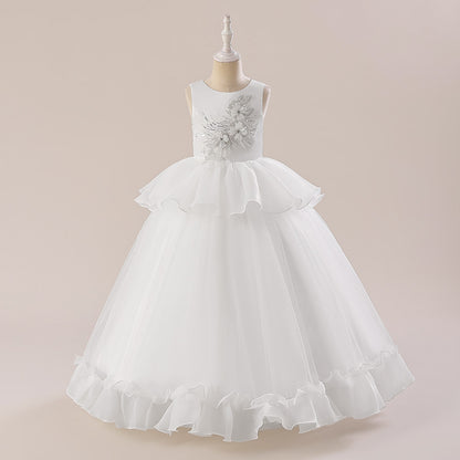 Frocklet Cute A-Line Princess Maxi Dress for Girls | Sequins & Tulle Tiered Skirt 1