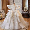 A-Line Satin Maxi Dress with Tiered Skirt & Bow for Girls