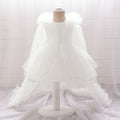 A-Line Tulle Lace Flower Girl Dress with Train