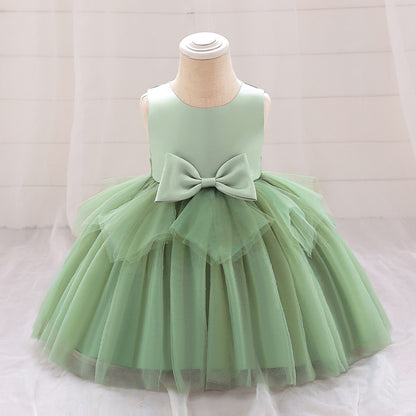 Frocklet A-Line Tulle Bowknot Princess Dress for Girls – Party, Wedding & Photo Shoot 1