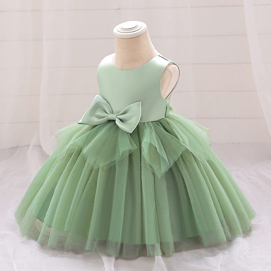 A-Line Tulle Bowknot Princess Dress for Girls – Party, Wedding & Photo Shoot