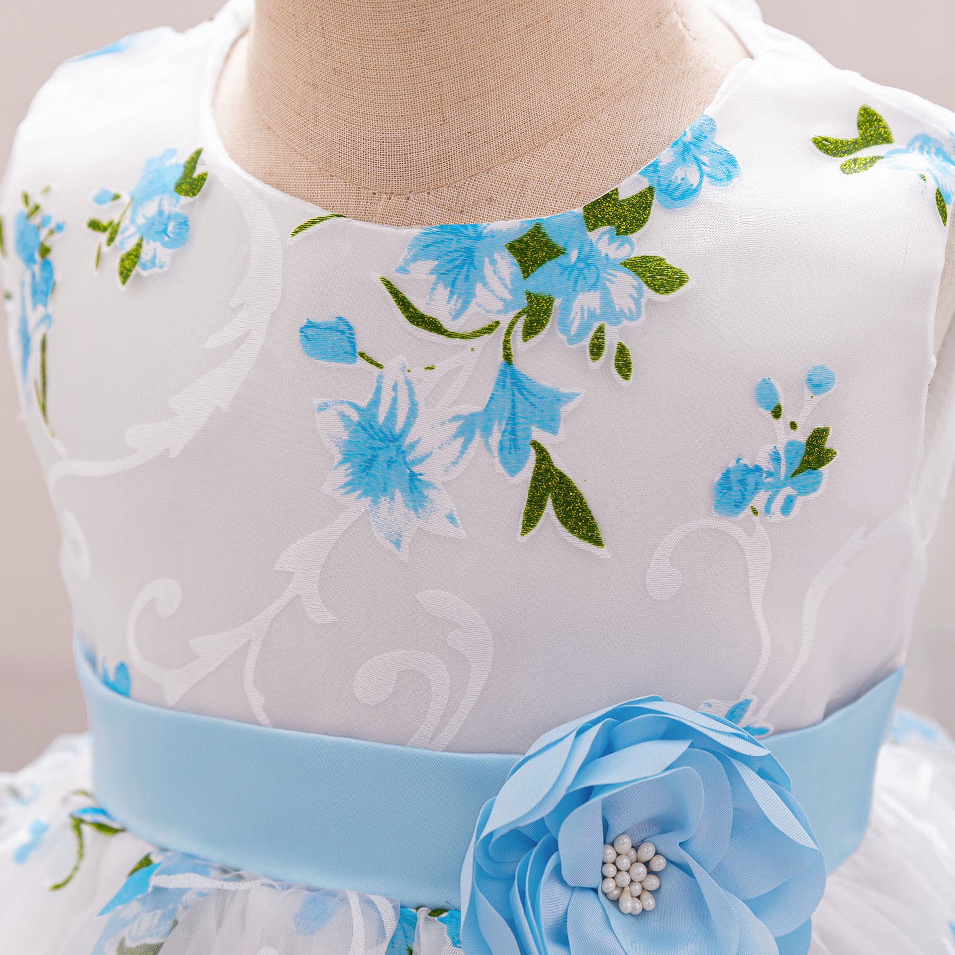 Baby Girls' A-Line Tulle Floral Princess Dress – Tea Length Party & Flower Girl Gown