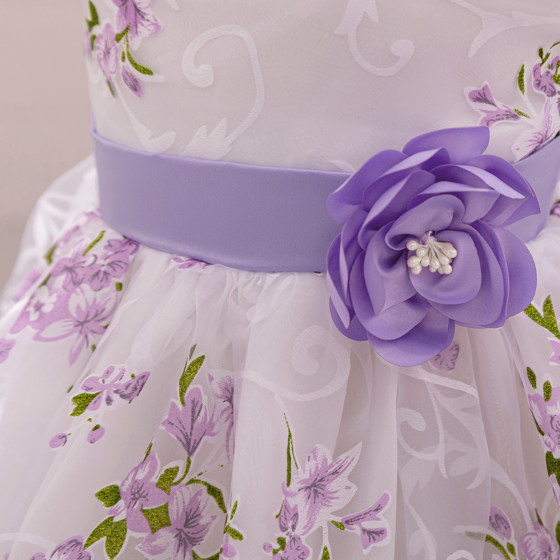 Baby Girls' A-Line Tulle Floral Princess Dress – Tea Length Party & Flower Girl Gown