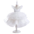 A-Line V-Neck Layered Tulle Party Dress for Girls