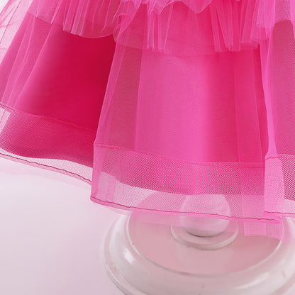 Frocklet A-Line V-Neck Layered Tulle Princess Dress for Girls | Party & Flower Girl Outfit 24