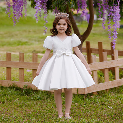 Frocklet A-Line V-Neck Layered Tulle Princess Dress for Girls | Party & Flower Girl Outfit 33