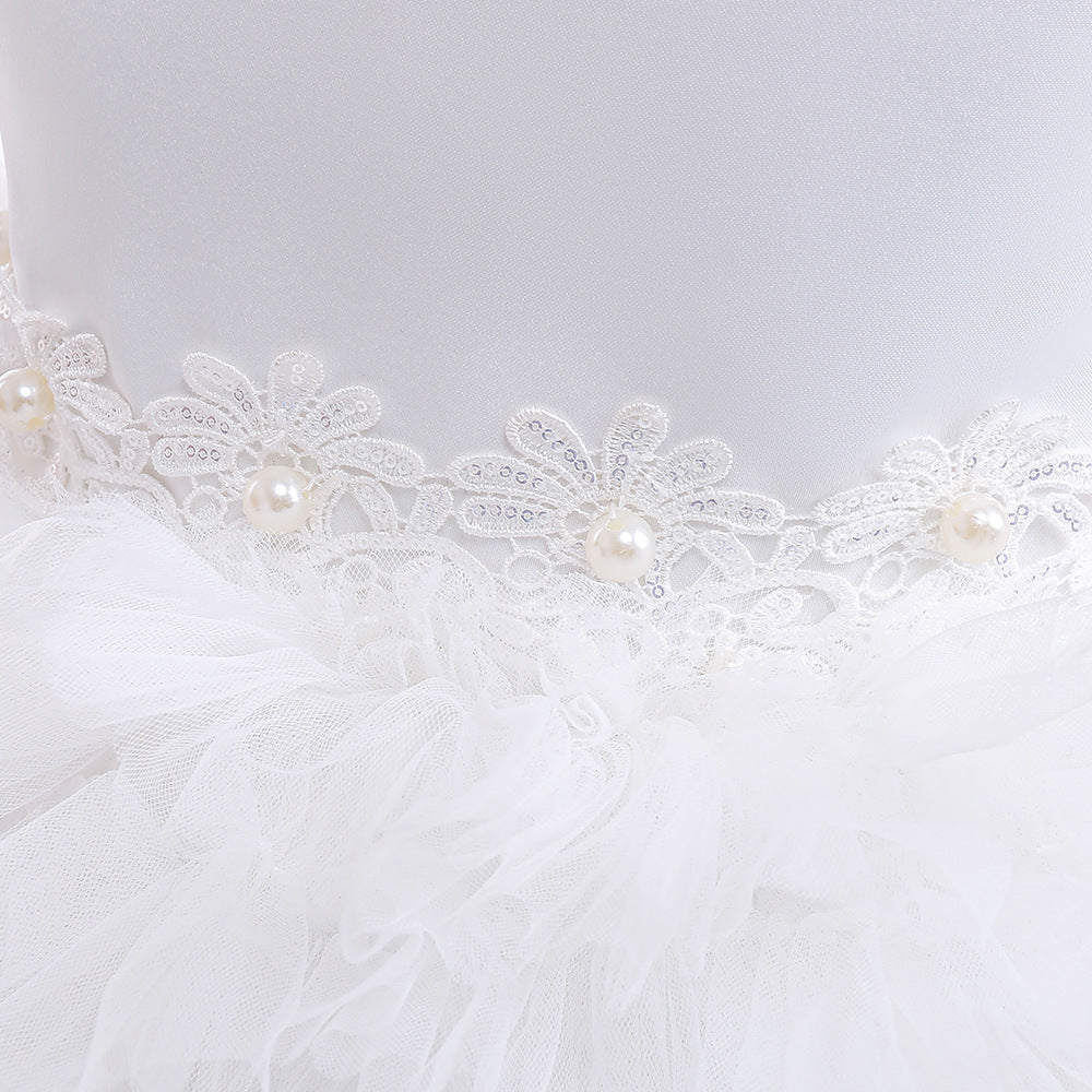 A-Line V-Neck Layered Tulle Princess Dress for Girls | Party & Flower Girl Outfit