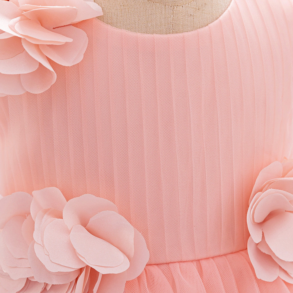 Cute A-Line Flower Girl Tulle Dress for Kids | Princess Party Gown
