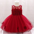 A-line Off Shoulder Tea Length Tulle Baby Girl Dress