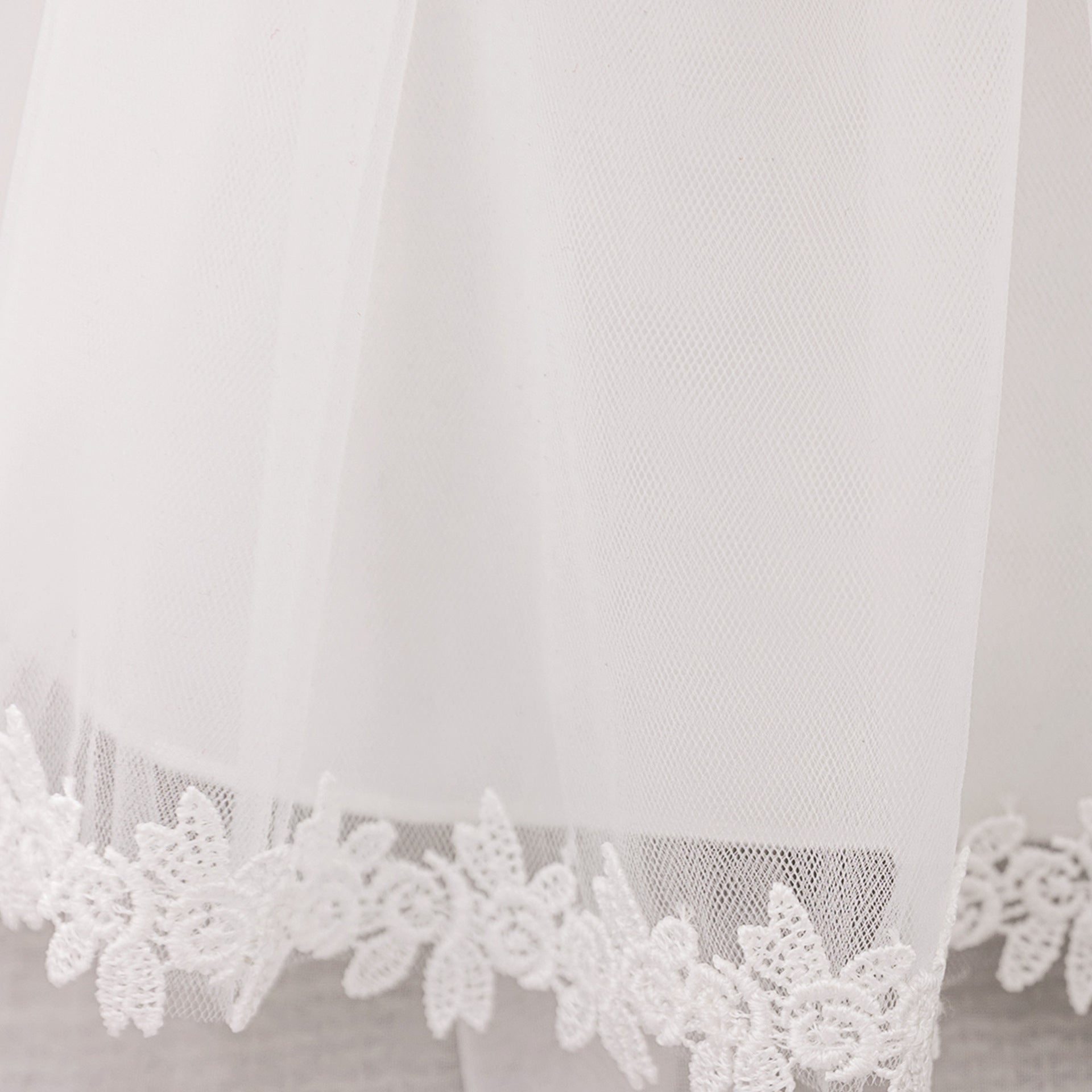 Cute Puffy Lace Ball Gown Dress for Baby Girls | Tea Length White Formal Dress