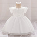 Baby Puffy Lace Dress with Flutter Sleeves